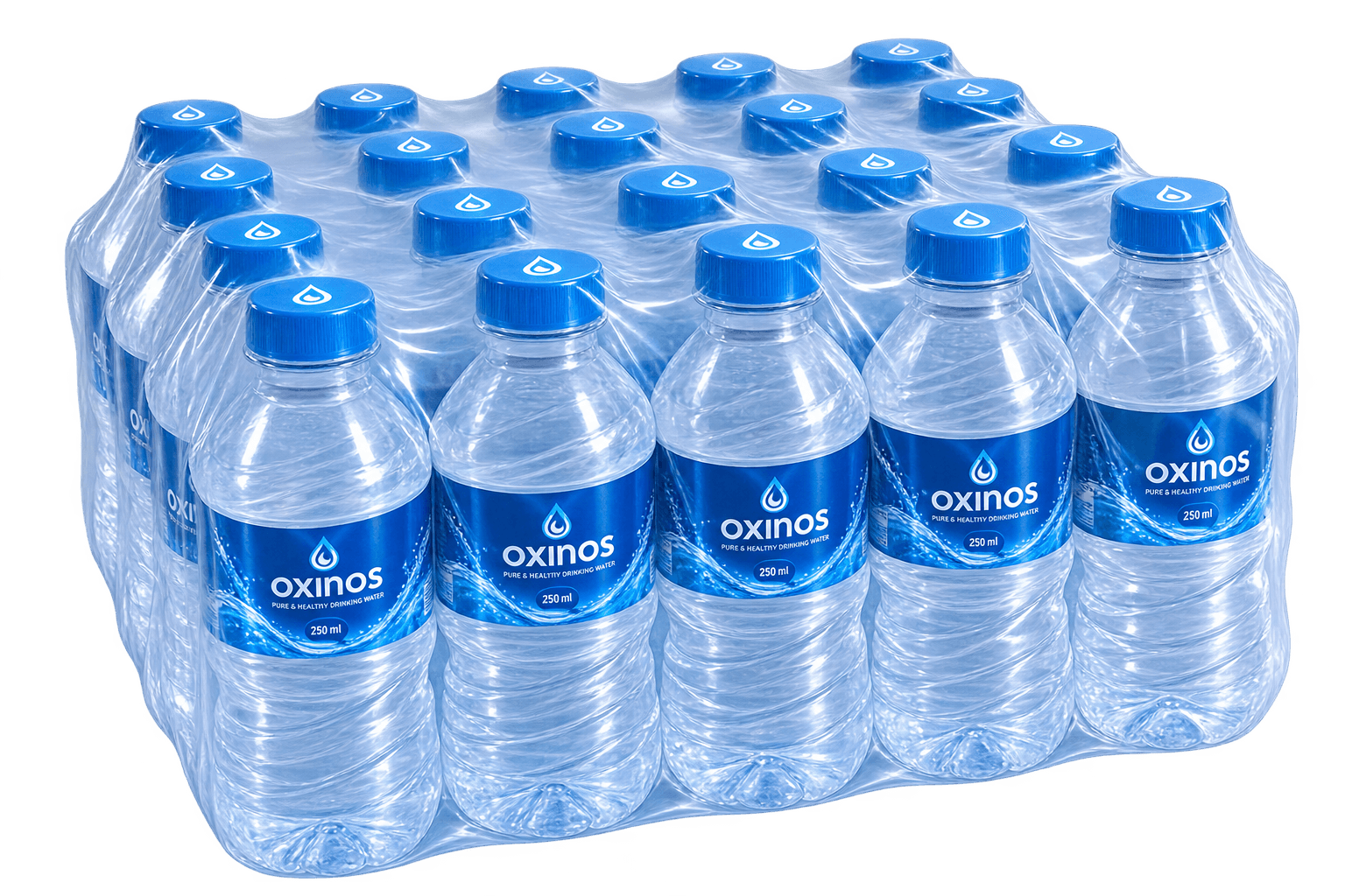 Oxinos 250 ml packaged drinking water bottles